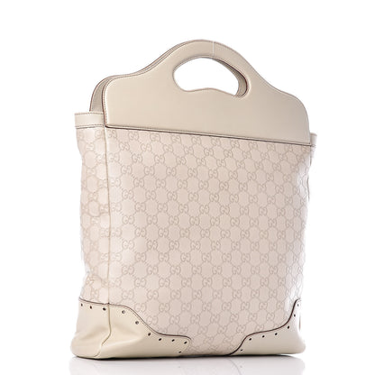 Gucci Guccissima Large Punch Top Handle Tote Off White 3 of 10
