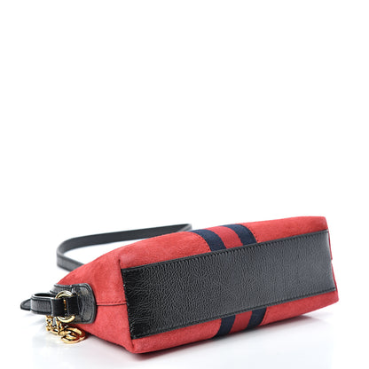 Gucci Suede Patent Web GG Small Ophidia Dome Shoulder Bag Hibiscus Red 3 of 12