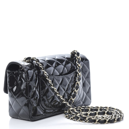 Chanel Patent Calfskin Quilted Mini Rectangular Flap Black 3 of 10