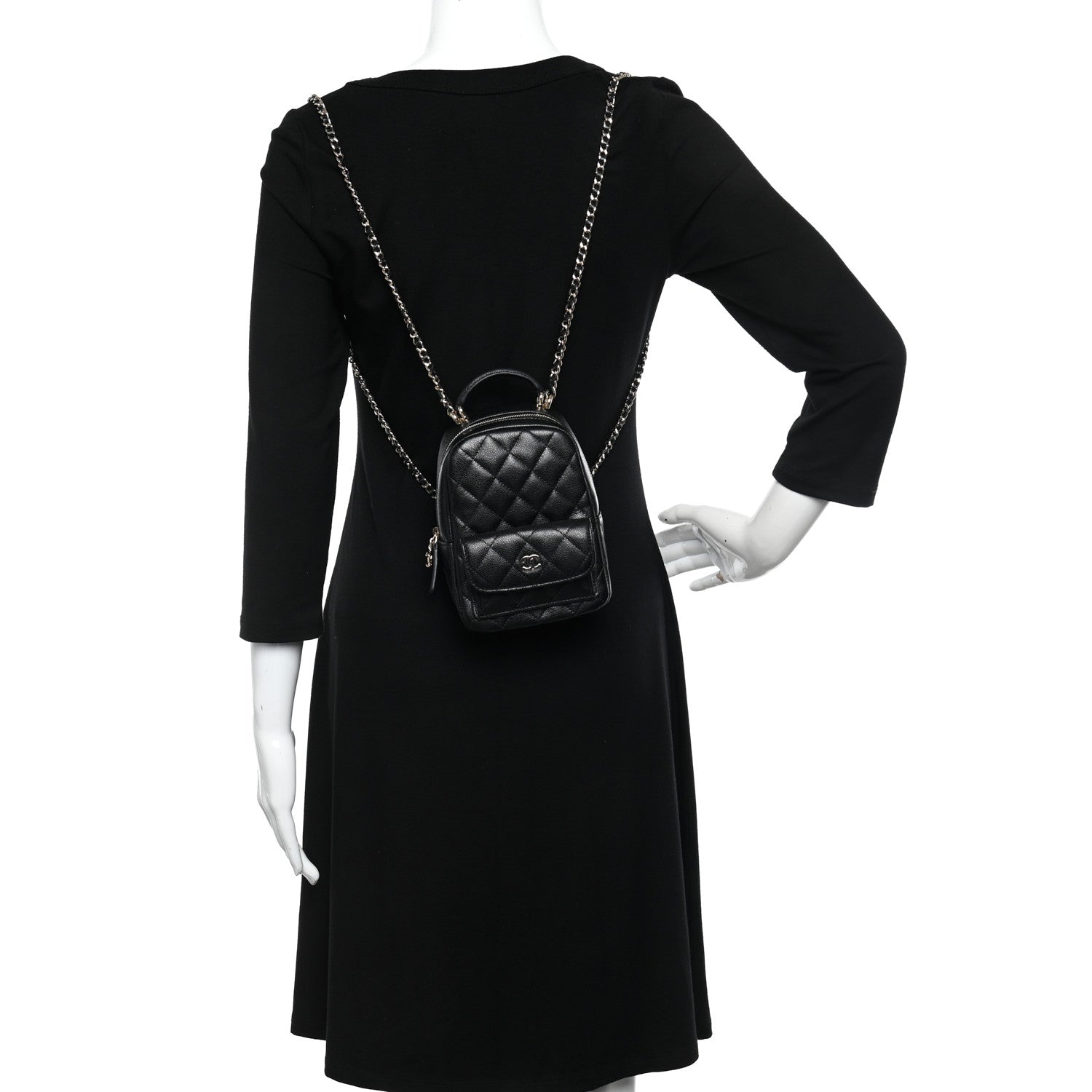 Chanel Caviar Quilted CC Mini Classic Backpack Black 2 of 8