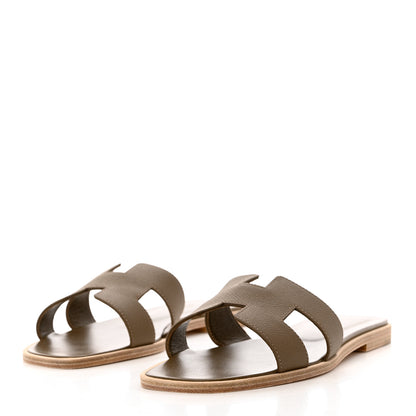 Hermes Epsom Oran Sandals 39 Etoupe 3 of 9