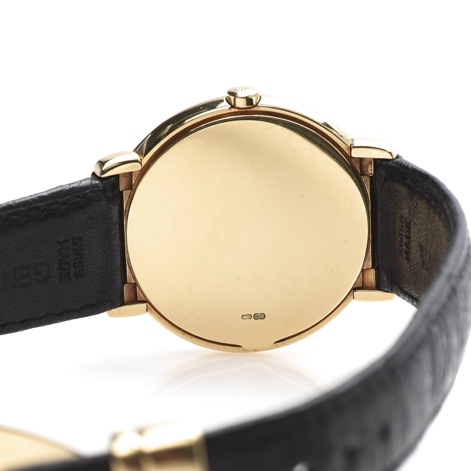 Rolex 18K Yellow Gold Ostrich 33mm Cellini Quartz Watch Black 6622 5 of 11
