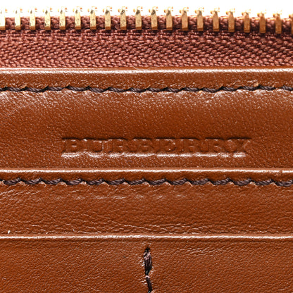Burberry House Check Bridle Calfskin Ziggy Zip Around Wallet Dark Tan 6 of 10