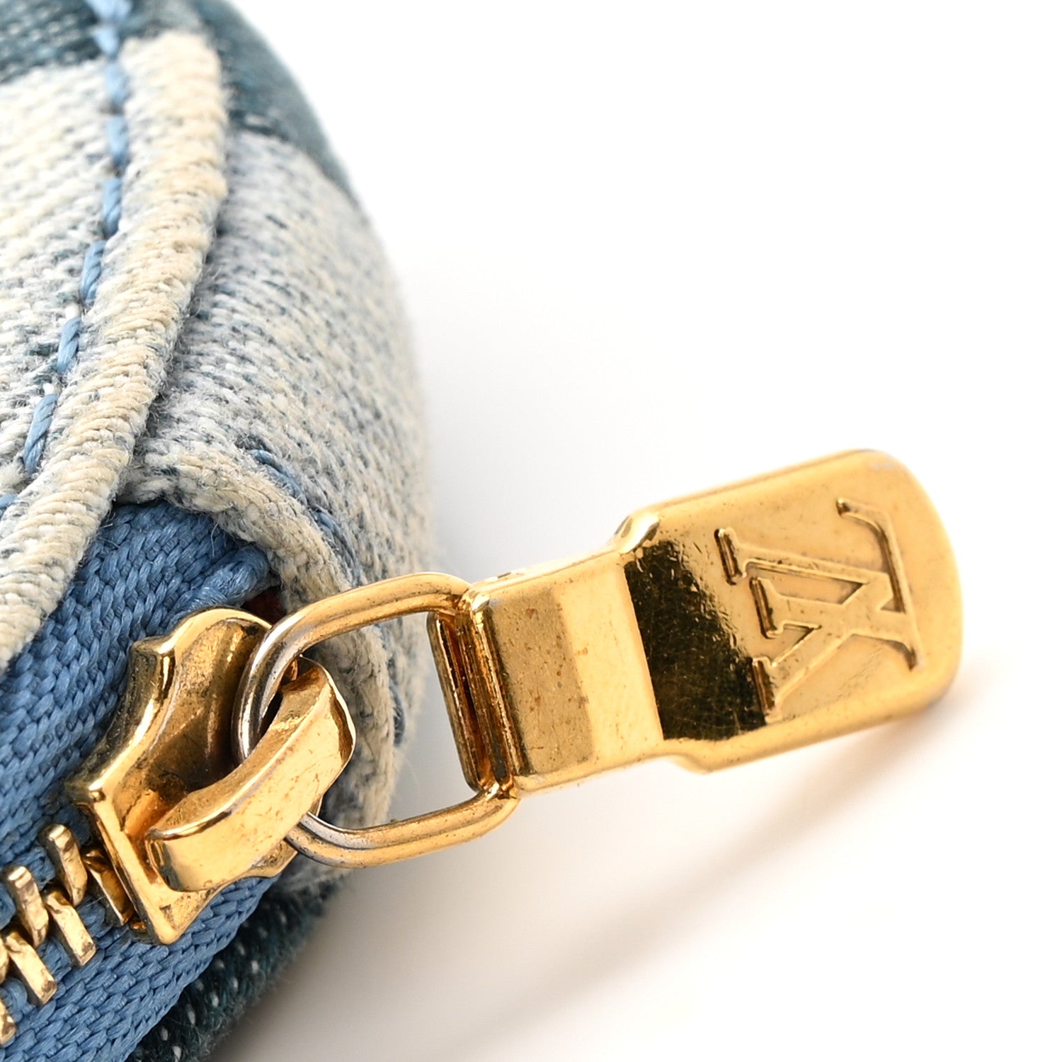 Louis Vuitton Denim Damier Monogram Patchwork Multi Pochette Accessories Blue Rouge 12 of 15