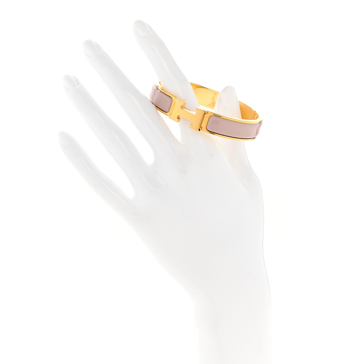 Hermes Enamel Narrow Clic Clac H Bracelet PM Rose Poudre 2 of 5