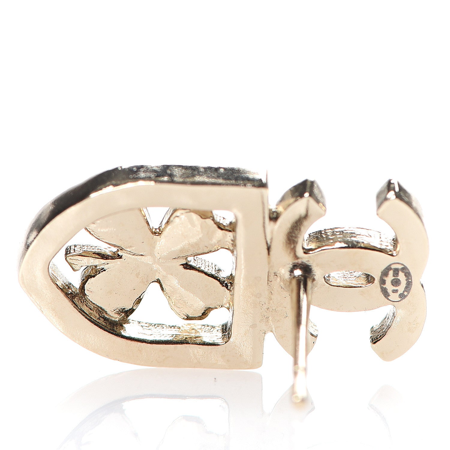 Chanel Crystal CC Sergeant Earrings Gold 3 of 5
