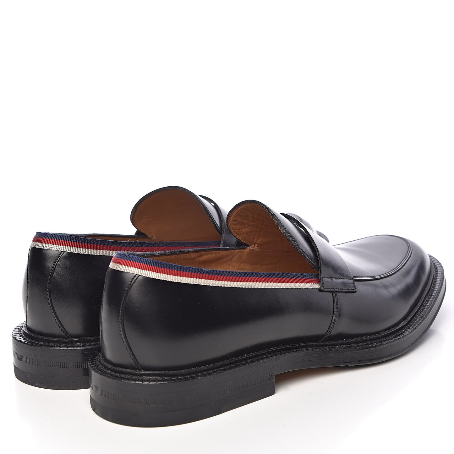 Calfskin Mens Web Sylvie Loafers 8 Black