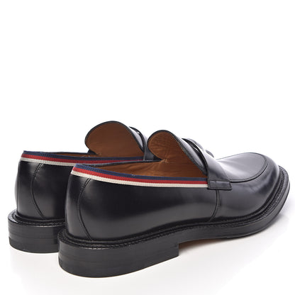 Gucci Calfskin Mens Web Sylvie Loafers 8 Black 4 of 11