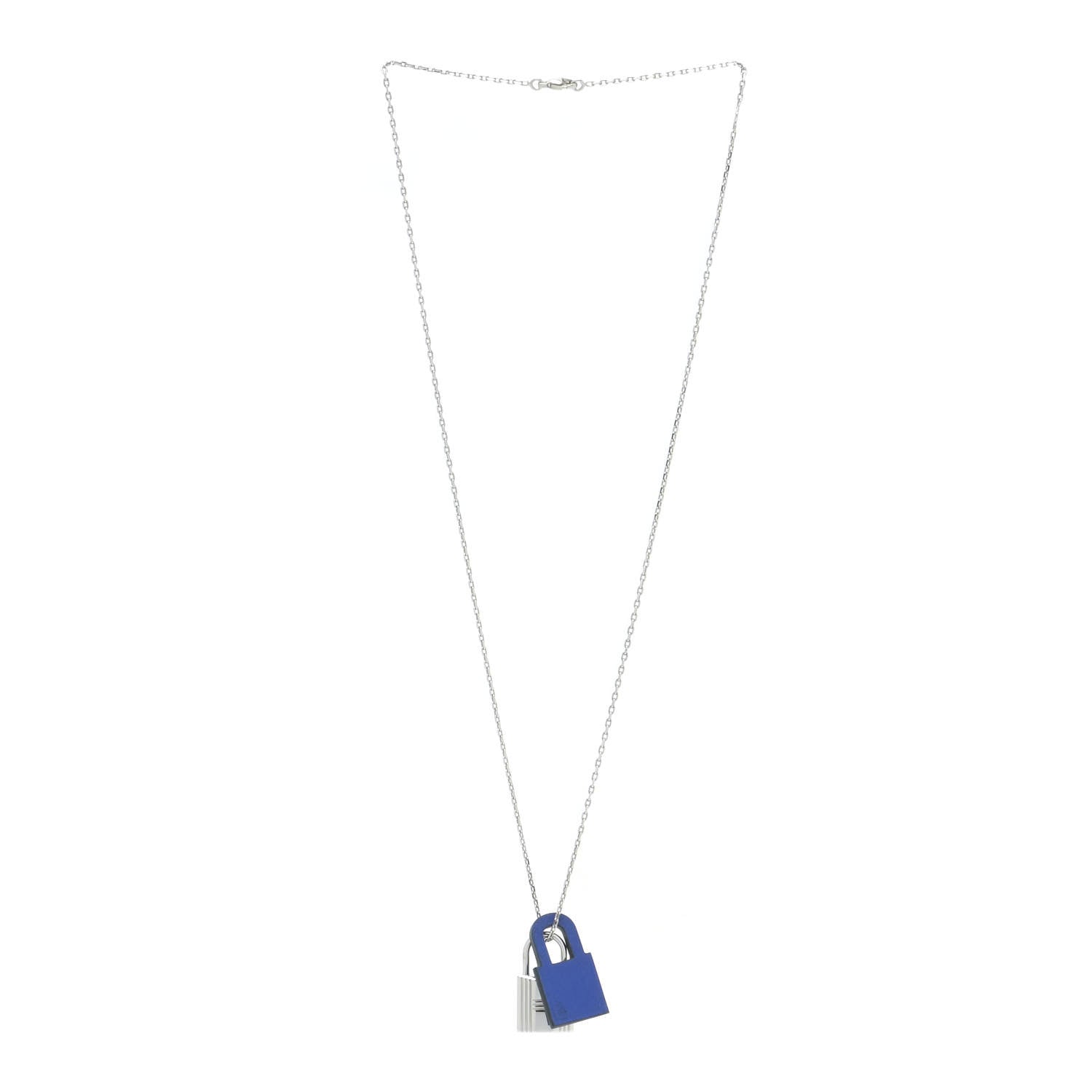 Hermes Swift O'Kelly Pendant Necklace Bleu Electrique 3 of 8