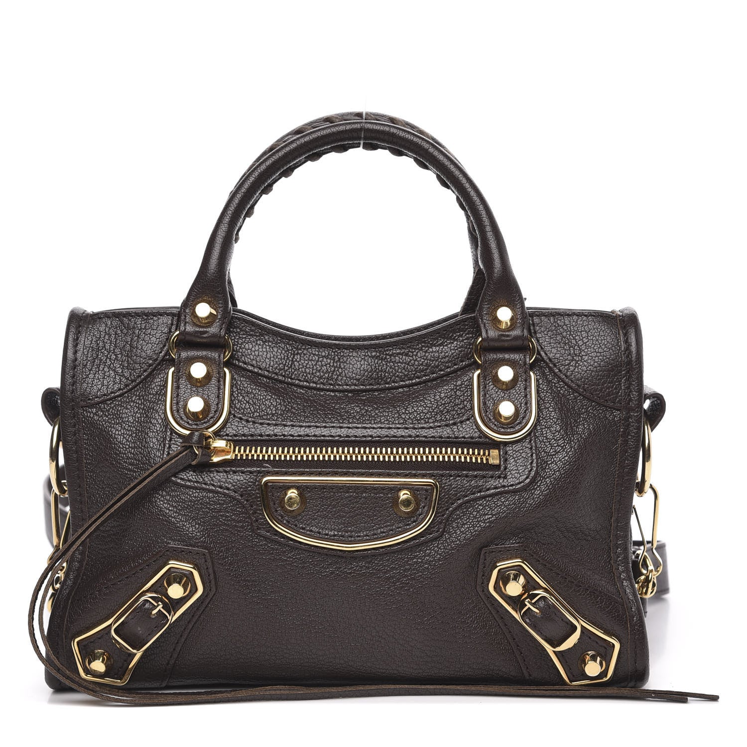 Balenciaga Chevre Gold Metallic Edge Hardware Mini City Marron Cacao 1 of 10
