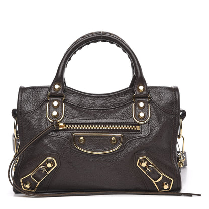 Balenciaga Chevre Gold Metallic Edge Hardware Mini City Marron Cacao 1 of 10