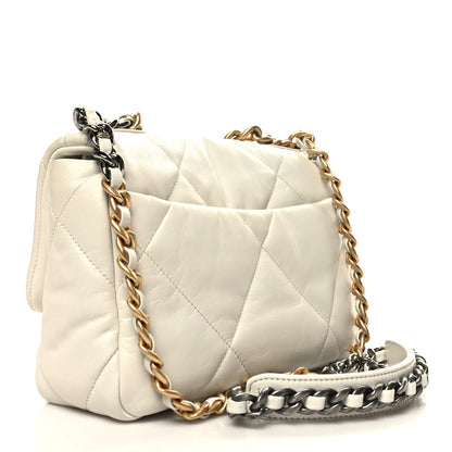 Chanel Goatskin Quilted Medium Chanel 19 Flap White 3 of 11