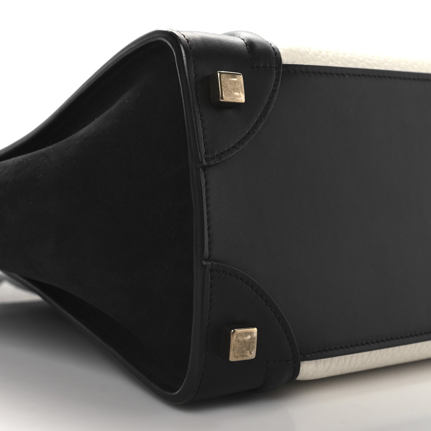 Celine Bullhide Calfskin Micro Bi-Color Luggage Black White 8 of 9
