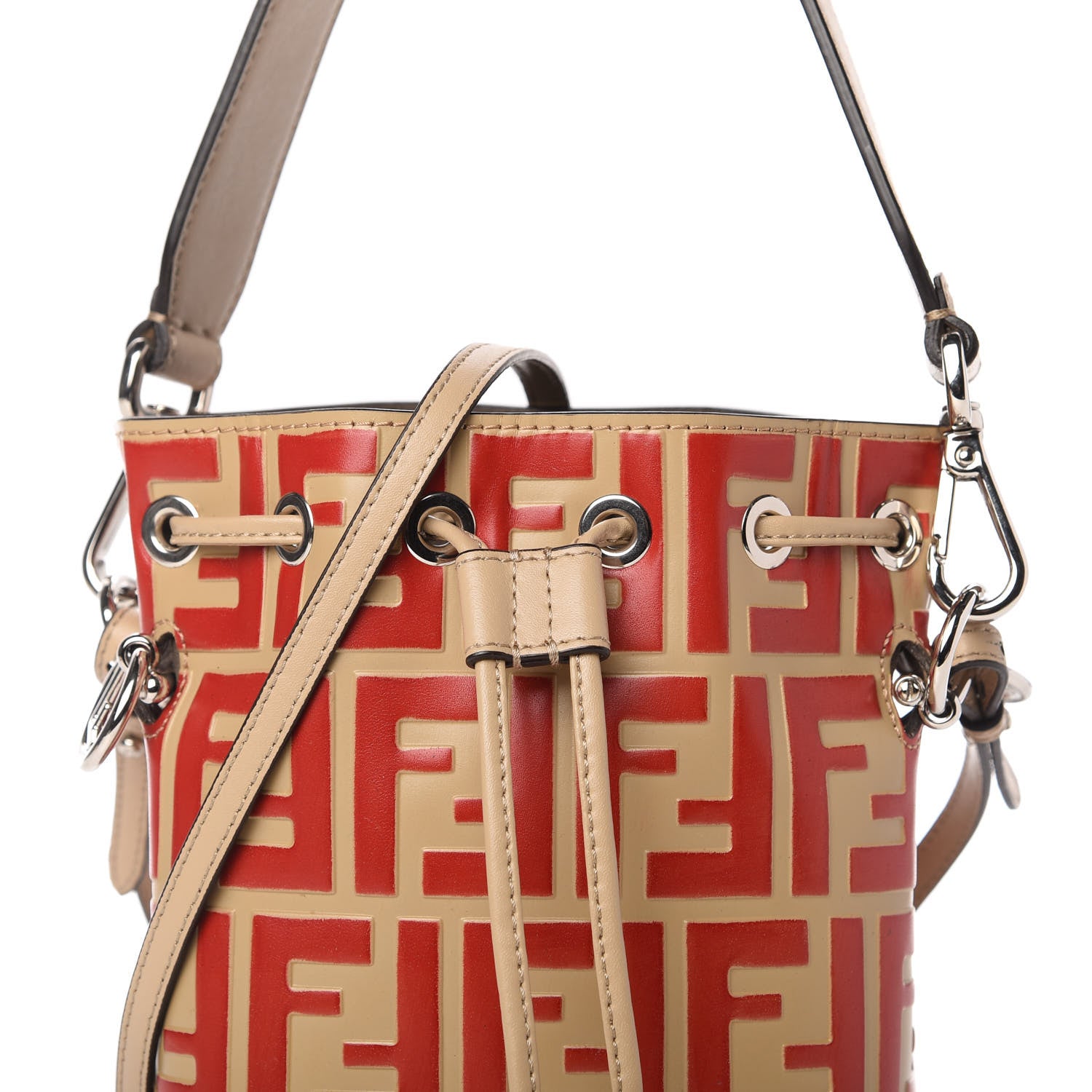 Fendi Vitello Liberty F is Fendi FF Embossed Mini Mon Tresor Bucket Bag Amido Fiamma 11 of 11