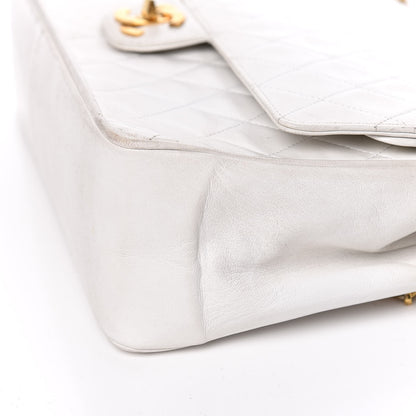 Chanel Lambskin Quilted Medium Double Flap White 24 of 27