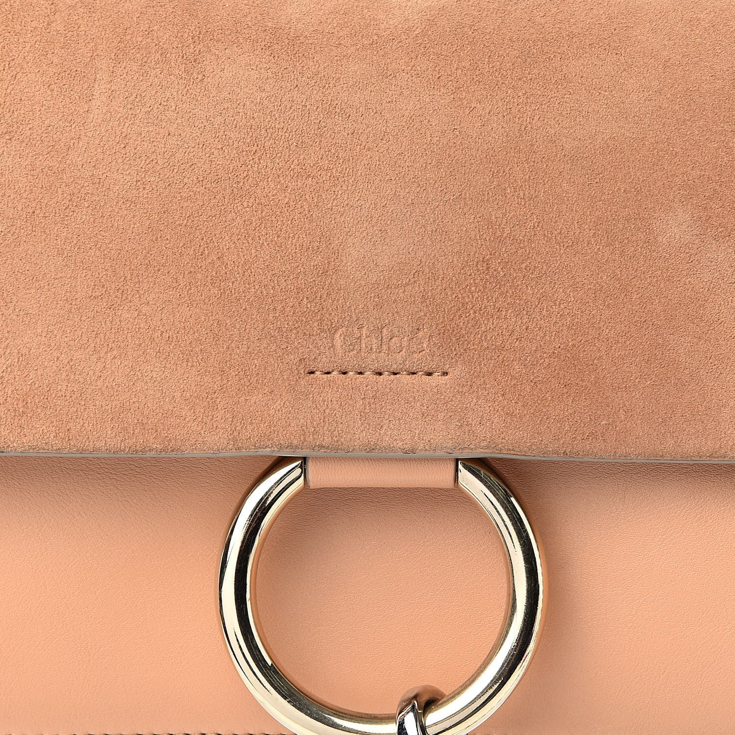 Suede Calfskin Small Faye Shoulder Bag Blushy Pink