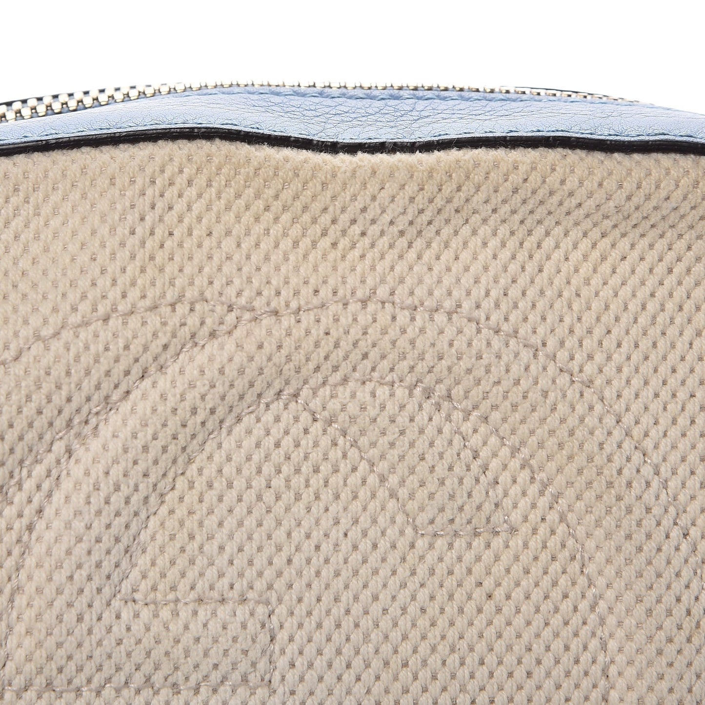 Pebbled Calfskin Canvas Soho Disco Bag Mineral Blue