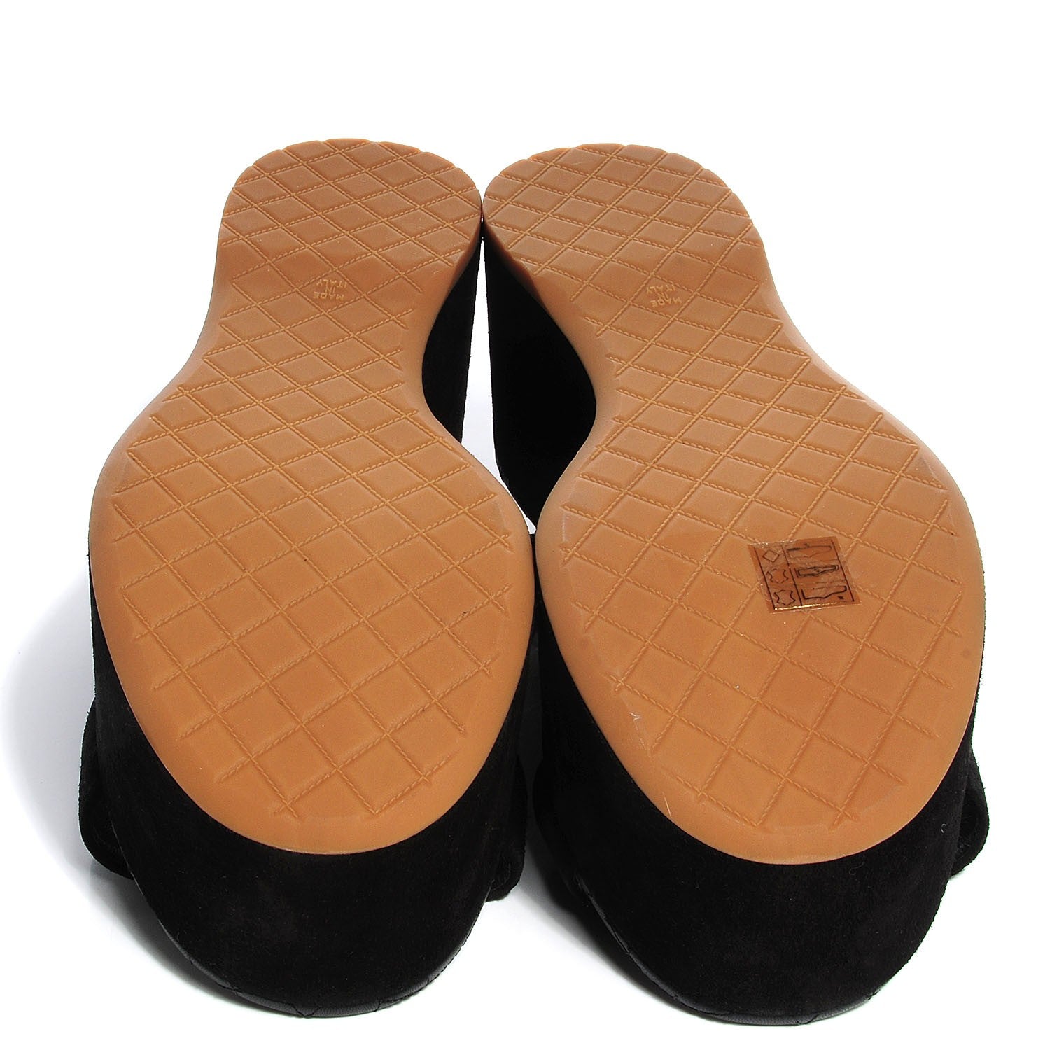 Chanel Suede Calfskin Wedge Sandals 41 Black 5 of 7