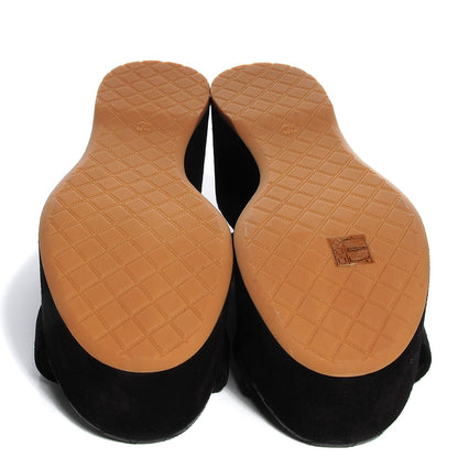 Chanel Suede Calfskin Wedge Sandals 41 Black 5 of 7
