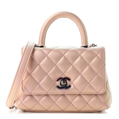 Chanel Iridescent Caviar Quilted Extra Mini Coco Handle Flap Light Pink 1 of 9
