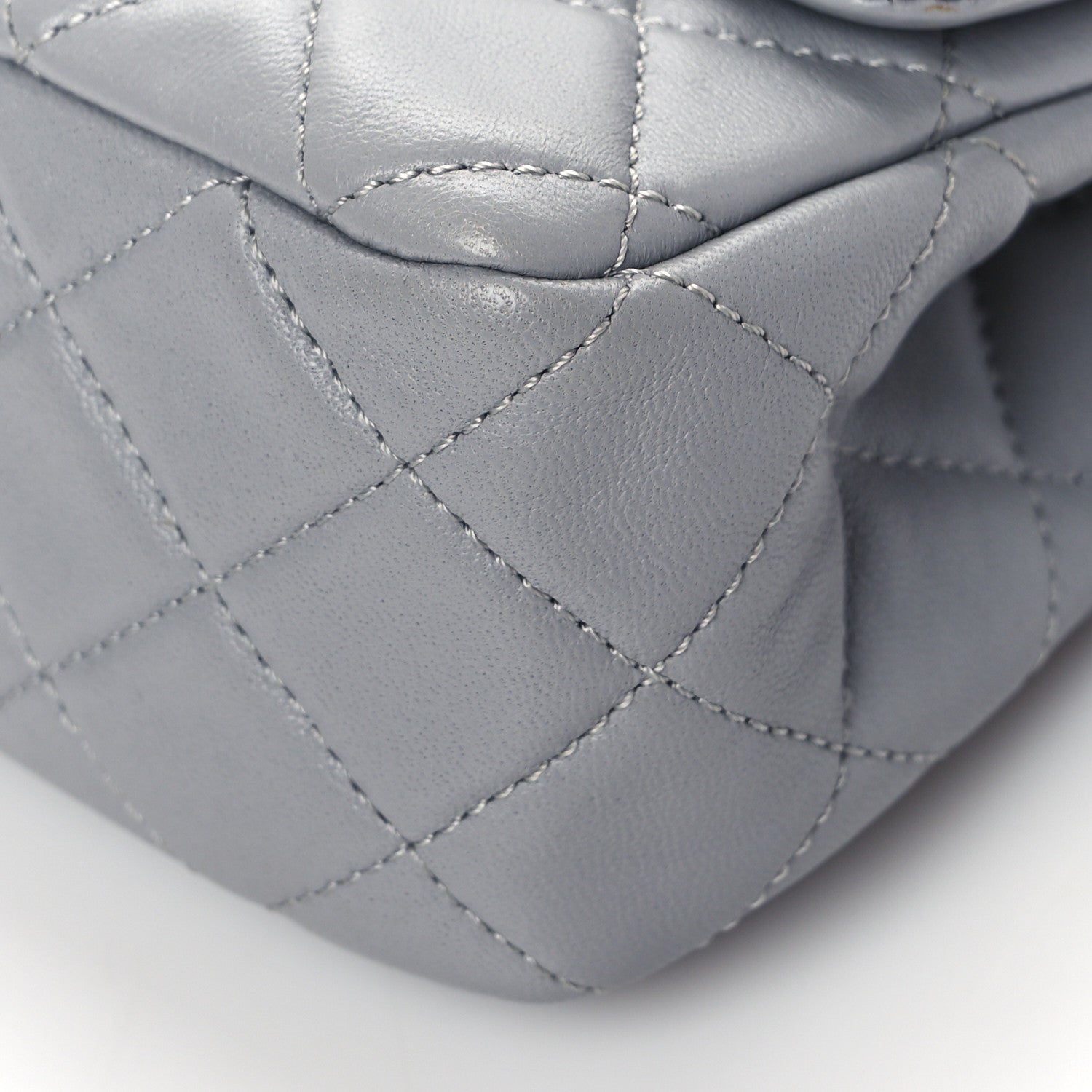 Chanel Lambskin Quilted Mini Rectangular Pearl Crush Flap Grey 10 of 10