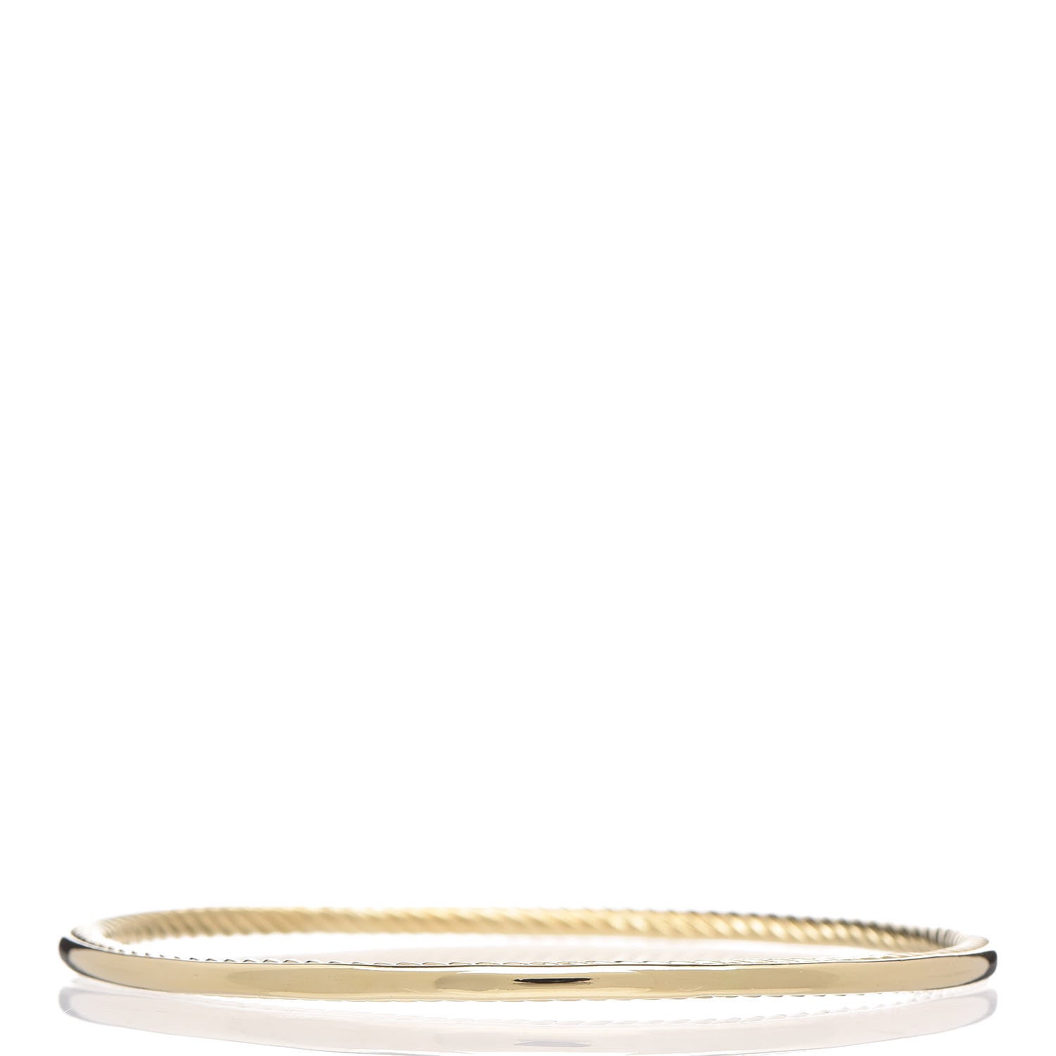 David Yurman 18K Yellow Gold 3mm Inside Cable Classic Bangle Bracelet 3 of 4