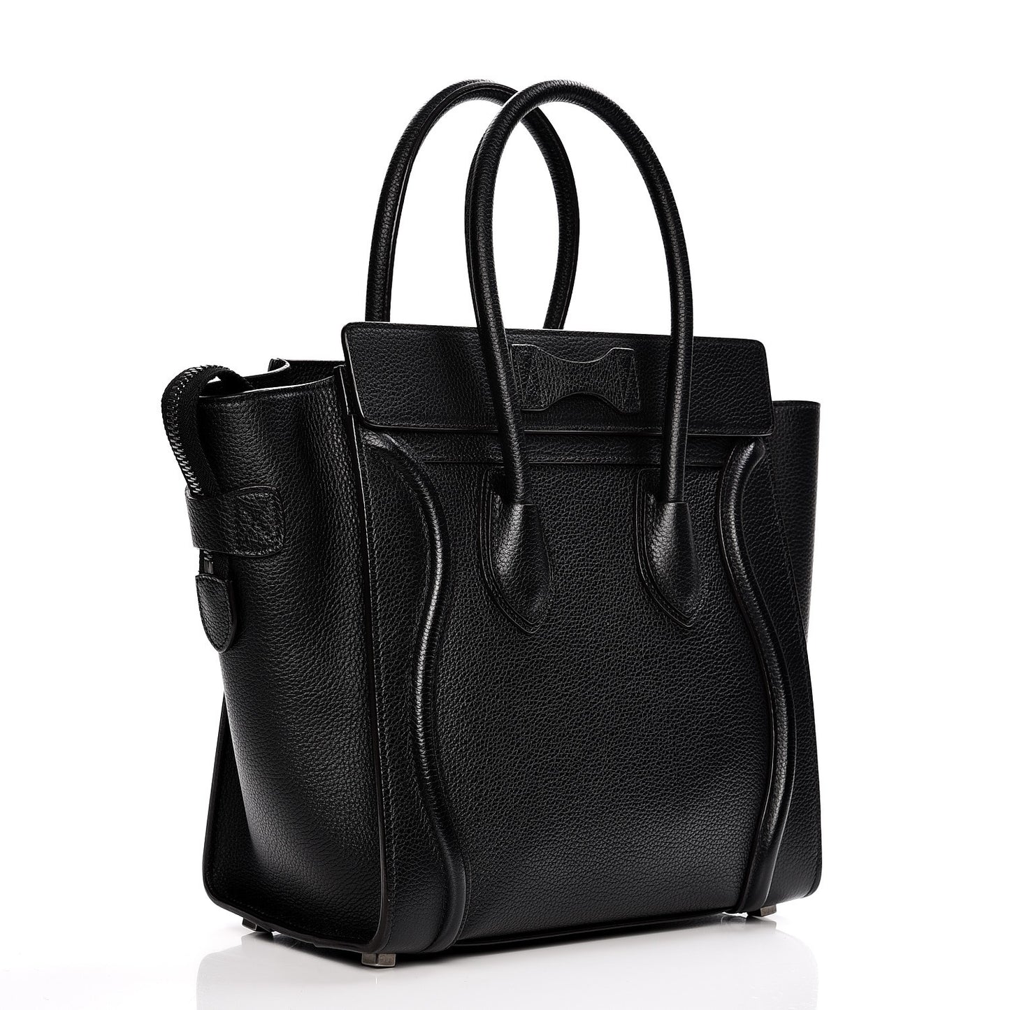 Drummed Calfskin Micro Luggage Black