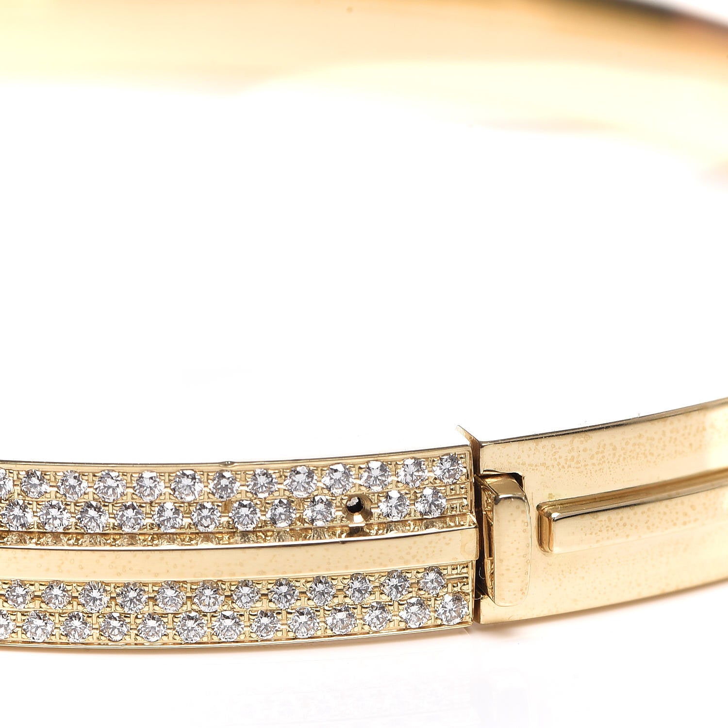 Tiffany 18K Yellow Gold Diamond T Hinged Pave Bracelet 5 of 6