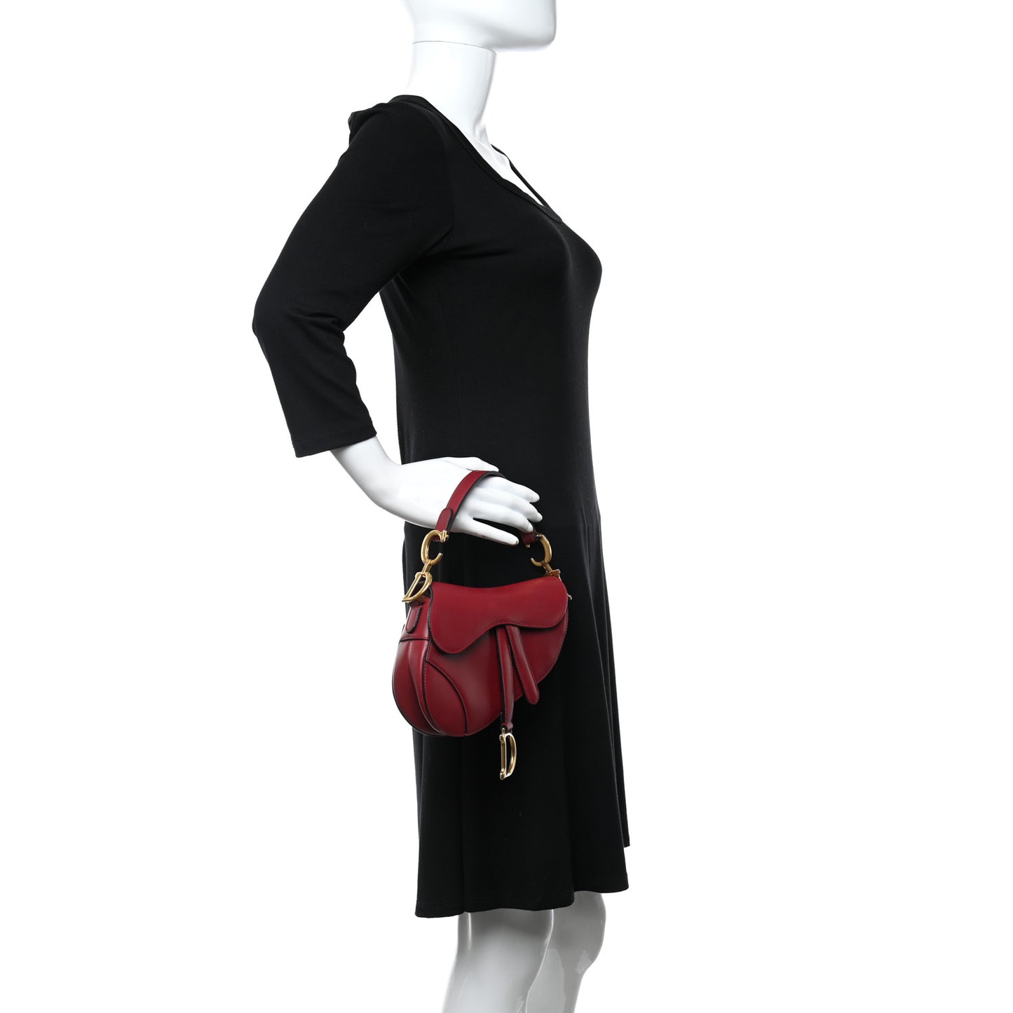 Calfskin Mini Saddle Bag Red