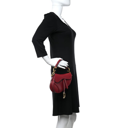 Christian Dior Calfskin Mini Saddle Bag Red 2 of 10