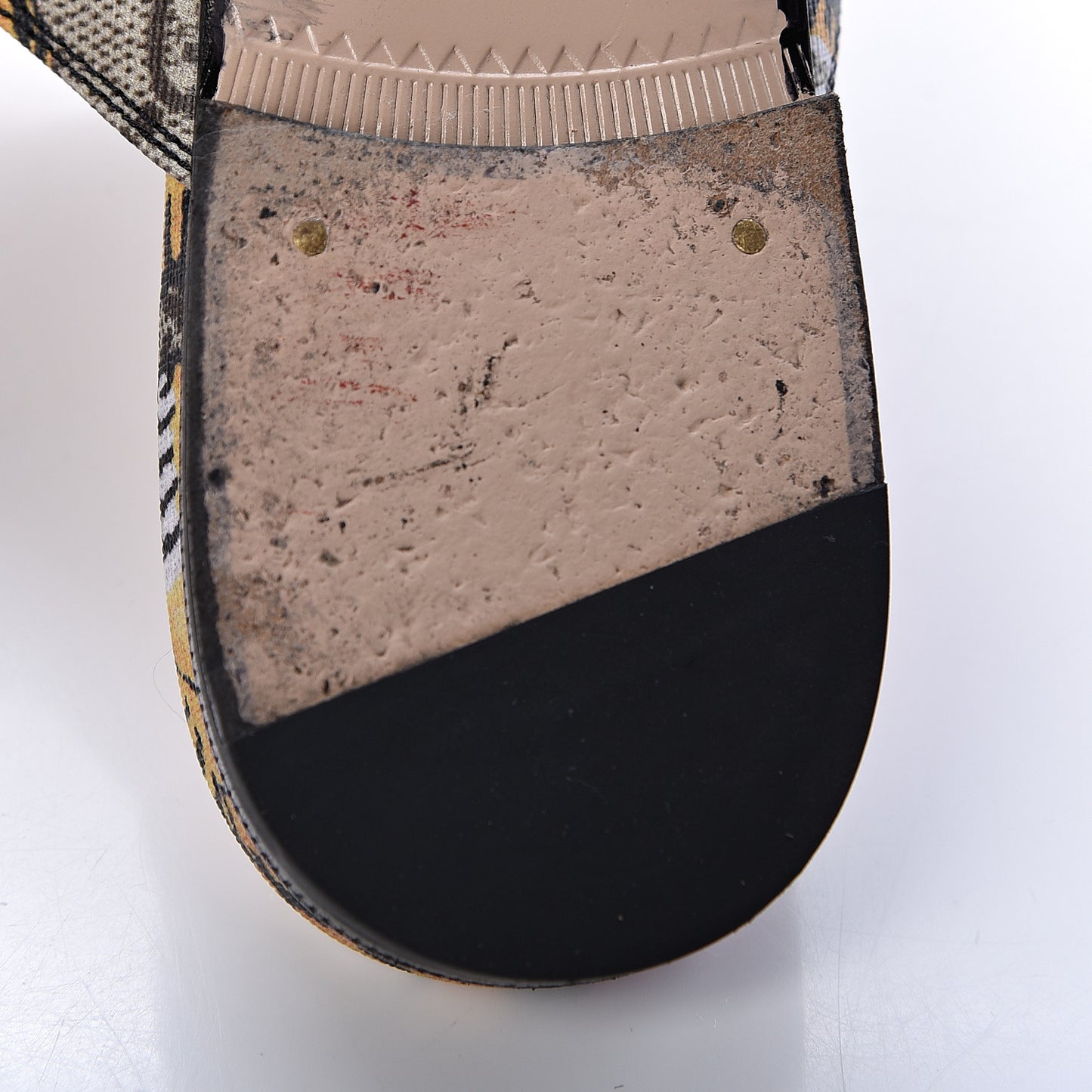 GG Supreme Monogram Bengal Womens Princetown Slippers 35 Beige Crop Pink