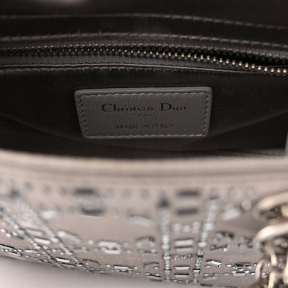 Christian Dior Satin Crystal Cannage Mini Lady Dior Gray 6 of 11