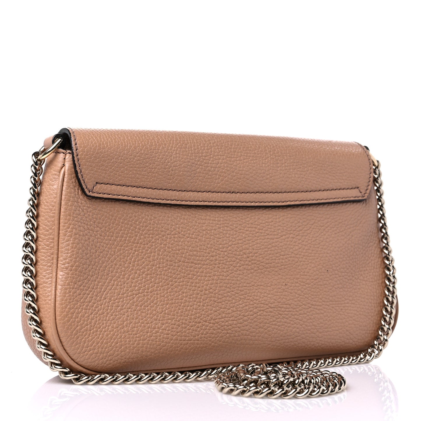 Pebbled Calfskin Medium Soho Flap Crossbody Camelia