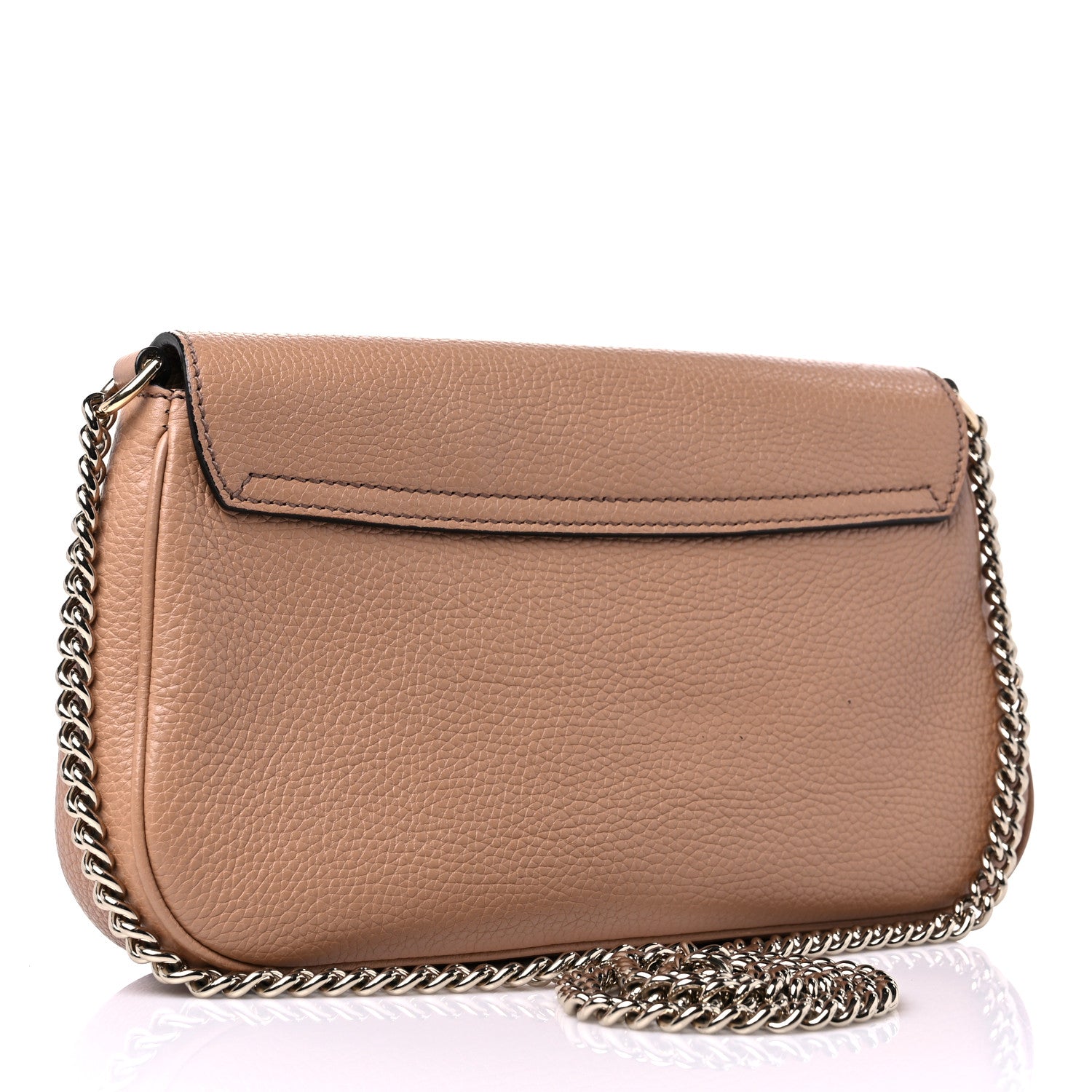 Gucci Pebbled Calfskin Medium Soho Flap Crossbody Camelia 3 of 16