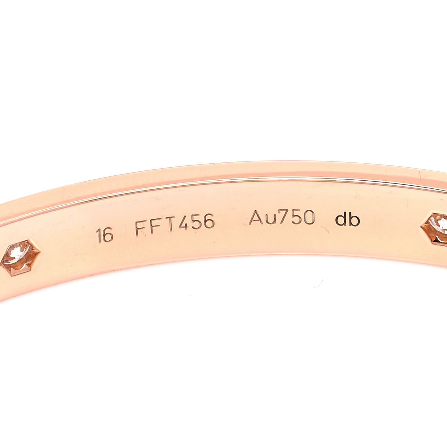 18K Pink Gold 4 Diamond LOVE Bracelet 16