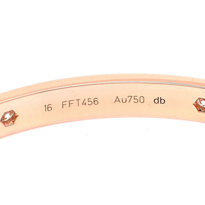 Cartier 18K Pink Gold 4 Diamond LOVE Bracelet 16 8 of 9