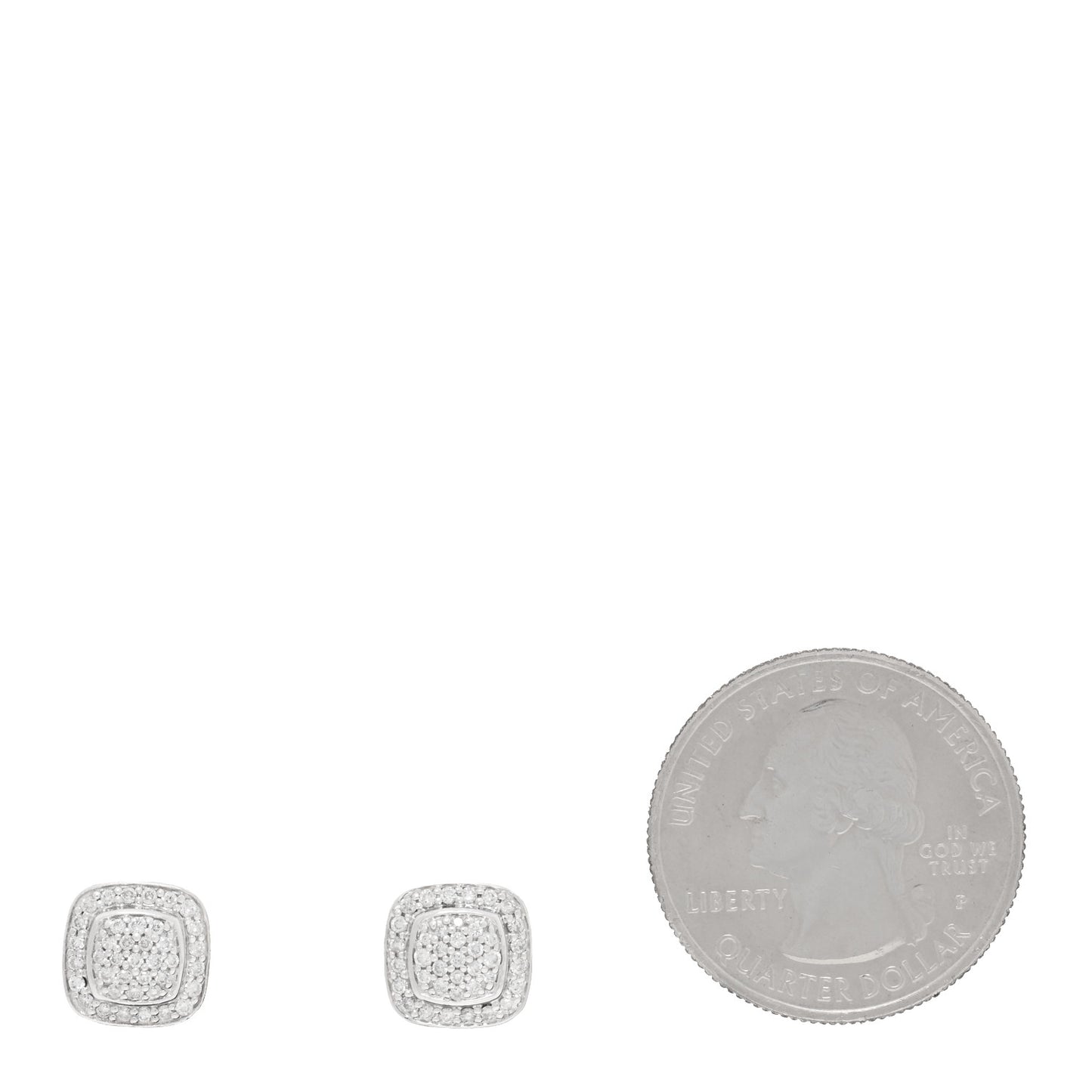 Sterling Silver Diamond 5mm Pave Albion Earrings