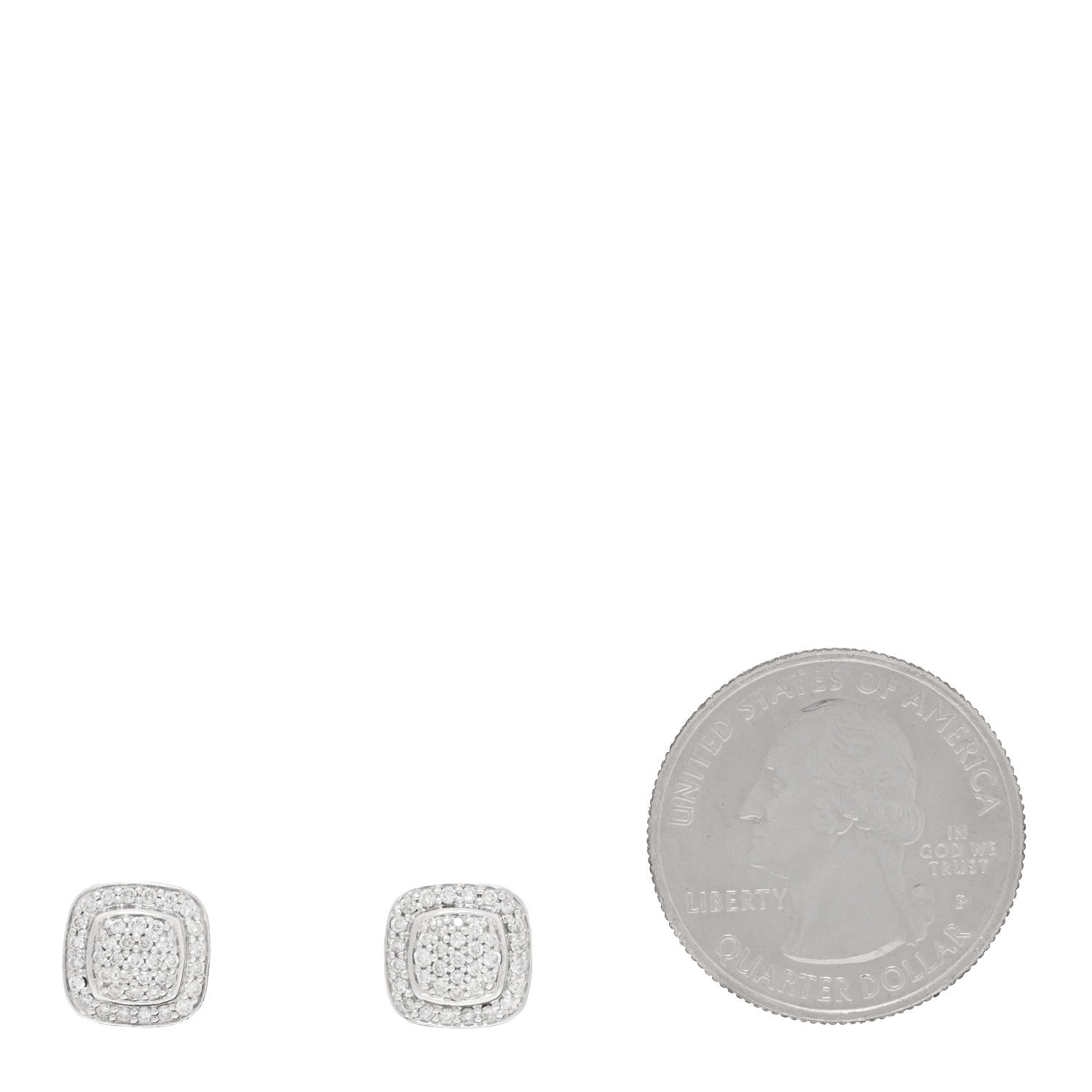 David Yurman Sterling Silver Diamond 5mm Pave Albion Earrings 2 of 4