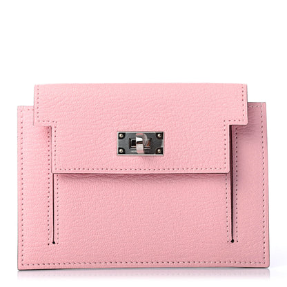 Hermes Chevre Mysore Kelly Pocket Compact Wallet Rose Sakura 1 of 4