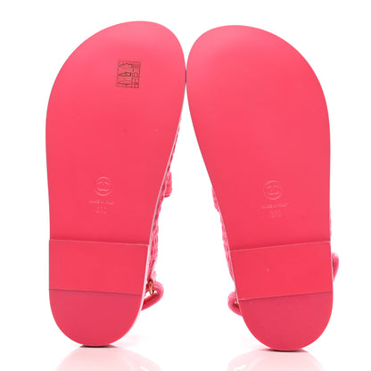 Chanel Knit Fabric Velcro Dad Sandals 37 Pink 5 of 9