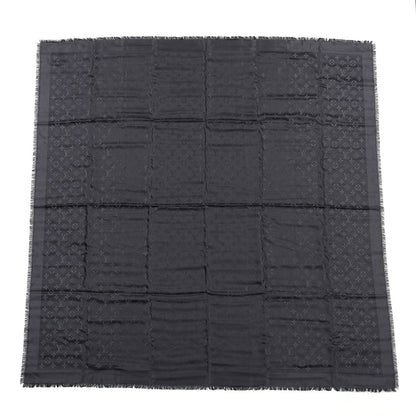 Louis Vuitton Silk Wool Monogram Shawl Charcoal Grey 1 of 3