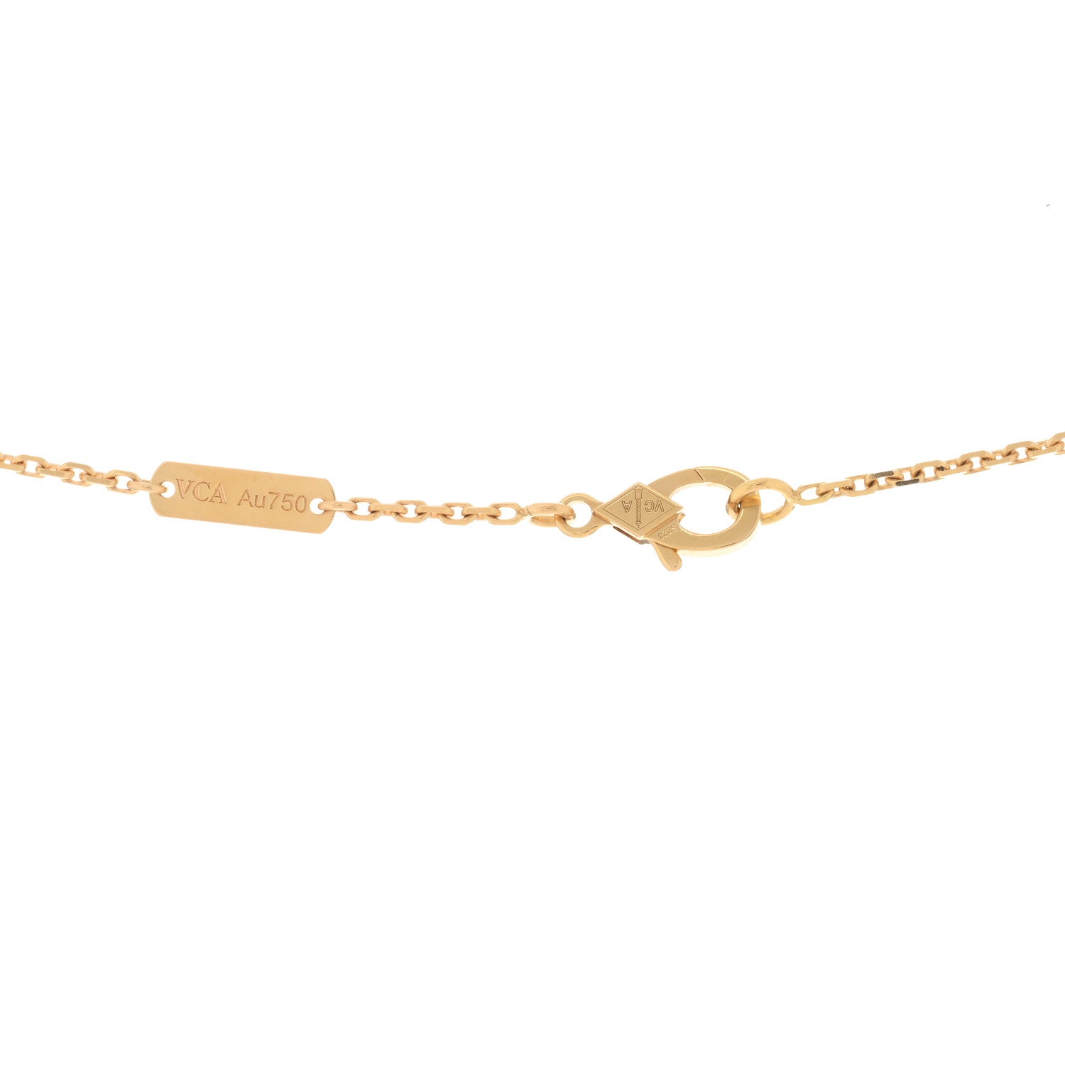 Van Cleef & Arpels 18K Yellow Gold Black Onyx Vintage Alhambra Pendant Necklace 3 of 4