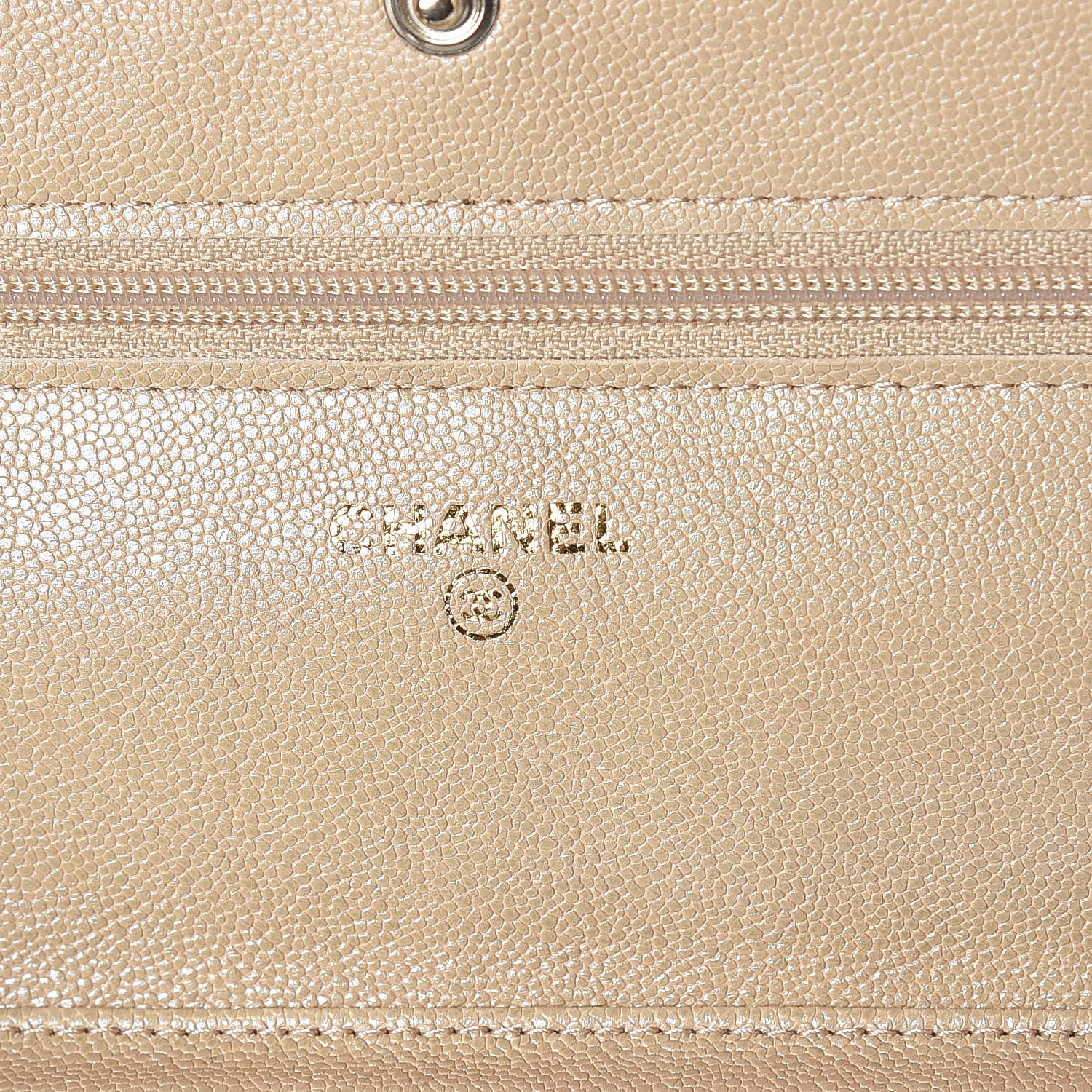 Chanel Iridescent Caviar Quilted Wallet On Chain WOC Beige 8 of 11