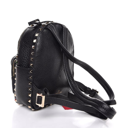 Valentino Garavani Pebbled Calfskin Mini Rockstud Backpack Black 3 of 6