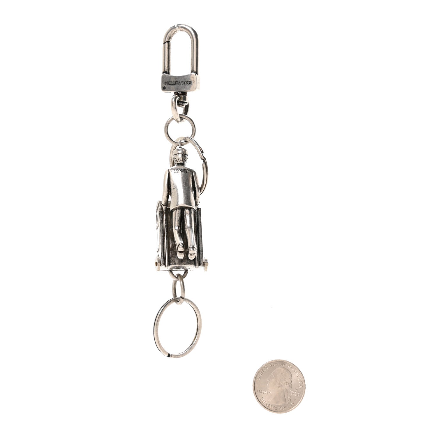 Louis Vuitton Palladium Porter Valet Key Holder Silver 1919643