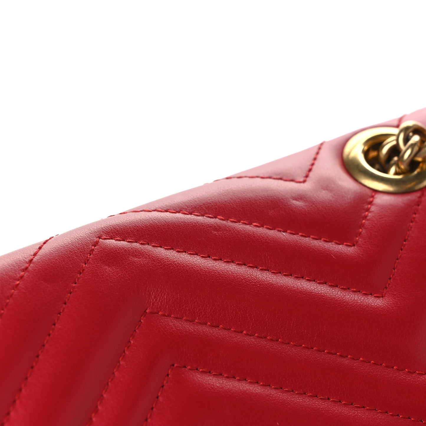 Calfskin Matelasse Small GG Marmont Shoulder Bag Hibiscus Red