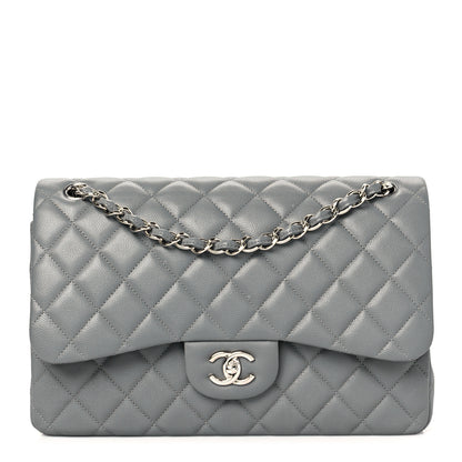 Chanel Caviar Quilted Jumbo Double Flap Grey 1 of 10