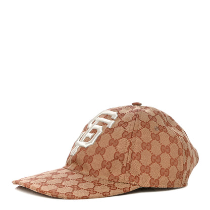 Gucci X MLB Monogram SF Giants Baseball Hat 57-61 Beige Ruggine 1 of 9