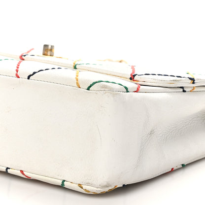Chanel Goatskin Multicolor Stitch Single Flap White 10 of 11