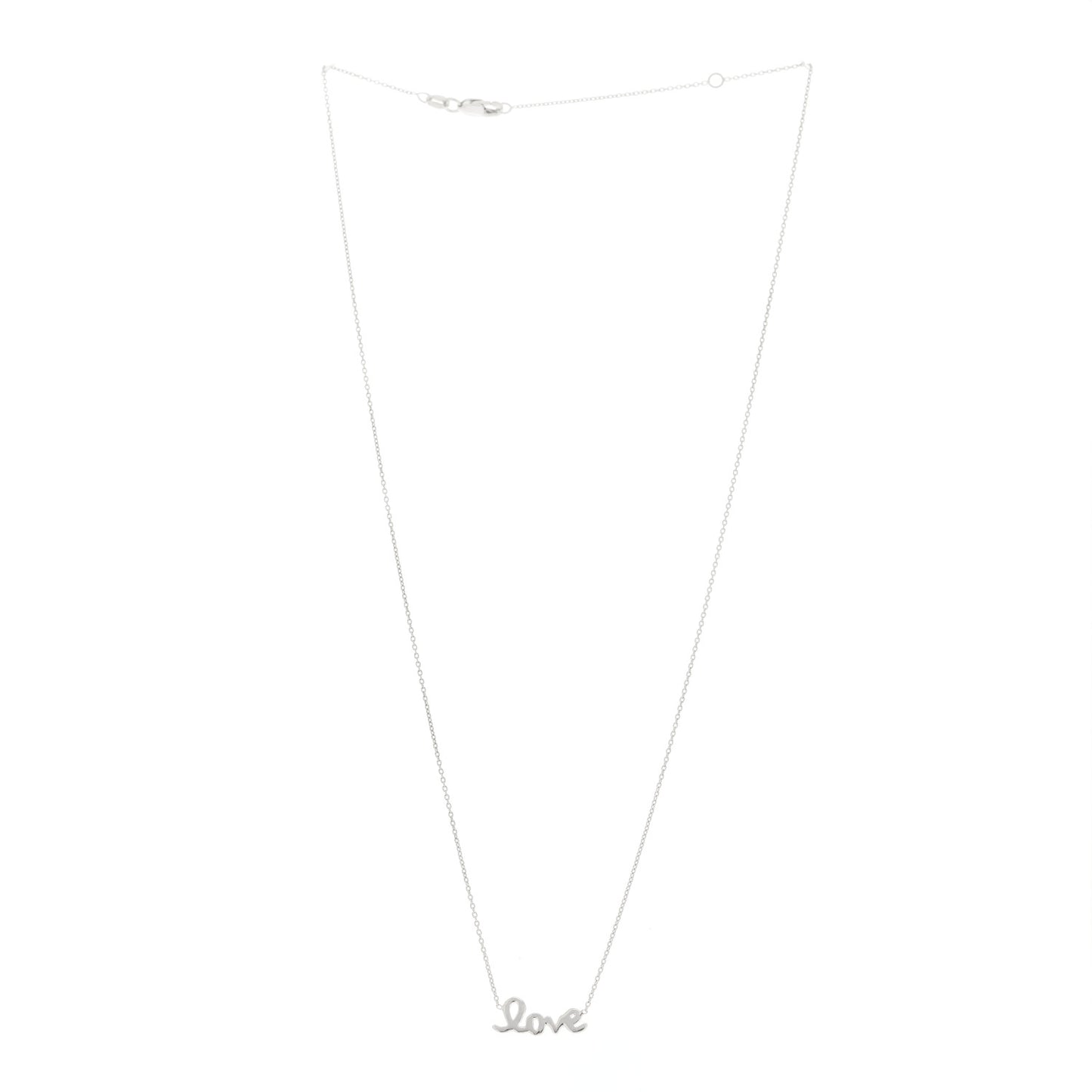 18K White Gold Love Necklace